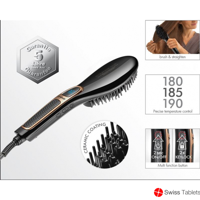 Trisa Straightener Brush Smooth Ceramic Lcd Displa buy online