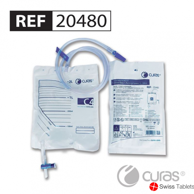Curas C4 Urinbtl 2L 120cm Steril Rv+abl Cross 100 Stück buy online