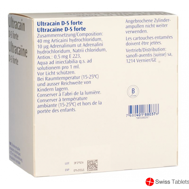 Ultracain Forte D S Injektionslösung 100 Ampullen 1.7ml buy online
