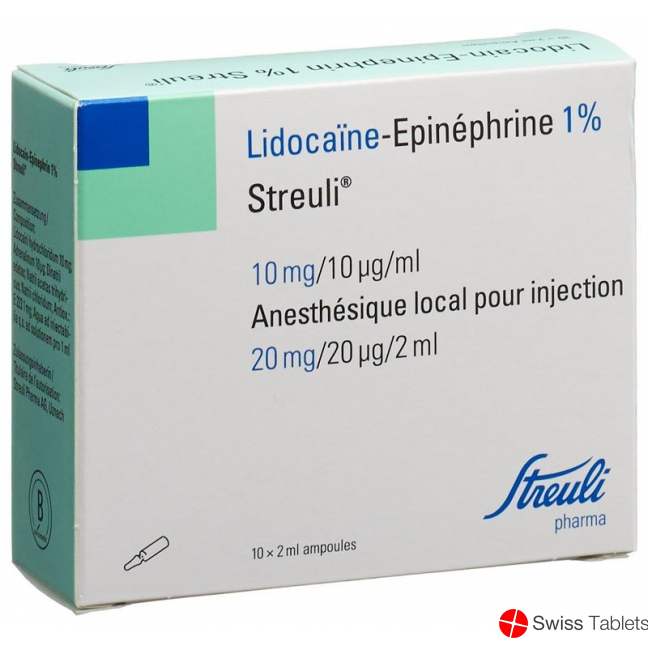 Lidocain Epin Streuli 1% O Kons 10 Ampullen 2ml buy online