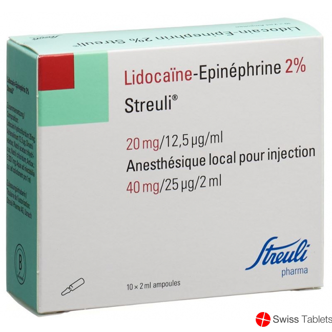 Lidocain Epin Streuli 2% O Kons 10 Ampullen 2ml buy online