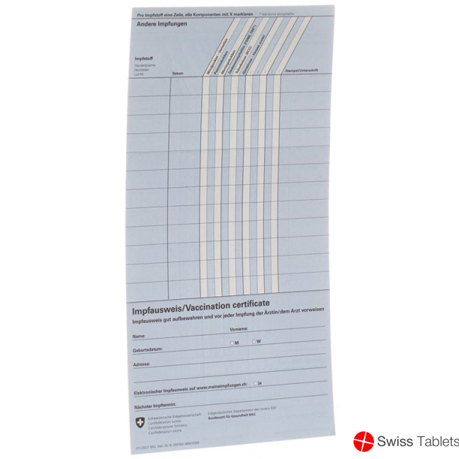 BAG vaccination certificate National Blue D buy online