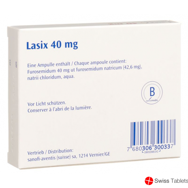 Lasix Injektionslösung 40mg/4ml 5 Ampullen 4ml buy online