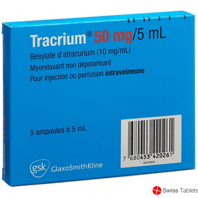 Tracrium Injektionslösung 50mg/5ml 5 Ampullen 5ml buy online