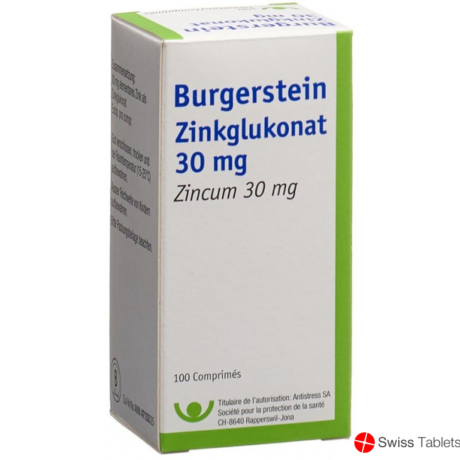 Burgerstein Zinkglukonat Tabletten 30mg 100 Stück buy online