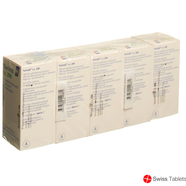Tarivid I.v Infusionslösung 200mg/100ml 5 Durchstechflaschen 100ml buy online