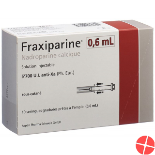 Fraxiparine 0.6ml Injektionslösung 10 Fertigspritzen 0.6ml