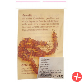 Core natural amber baroque necklace 35cm Bebe