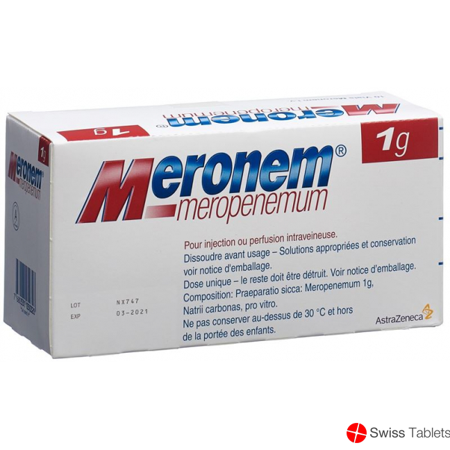 Meronem Trockensubstanz 1g i.v. Durchstechflasche 10 Stück buy online