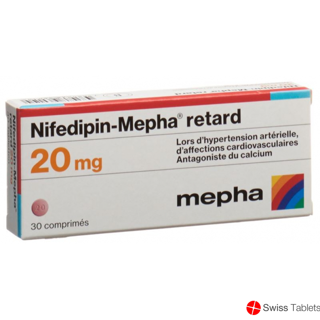 Nifedipin Mepha 20 Retard Tabletten 20mg 30 Stück buy online