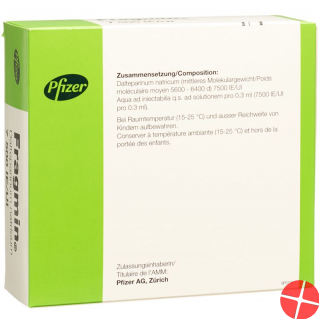 Fragmin Injektionslösung 7500 E/0.3ml 10 Fertigspritzen 0.3ml