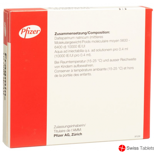 Fragmin Injektionslösung 10000 E/0.4ml 5 Fertigspritzen 0.4ml buy online