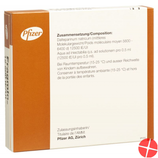 Fragmin Injektionslösung 12500 E/0.5ml 5 Fertigspritzen 0.5ml