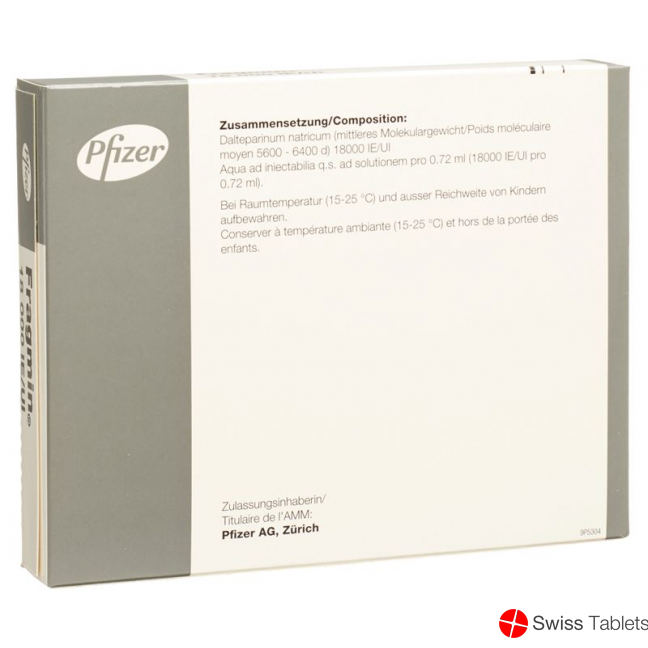 Fragmin Injektionslösung 18000 E/0.72ml 5 Fertigspritzen 0.72 M buy online