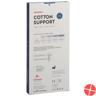 Venosan Cotton A-d Support Socks L Black 1 Paar
