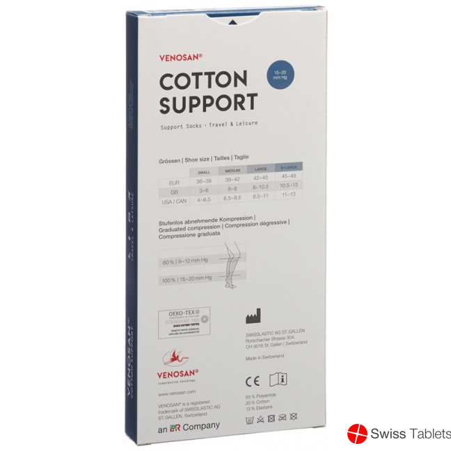Venosan Cotton A-d Support Socks L Black 1 Paar buy online
