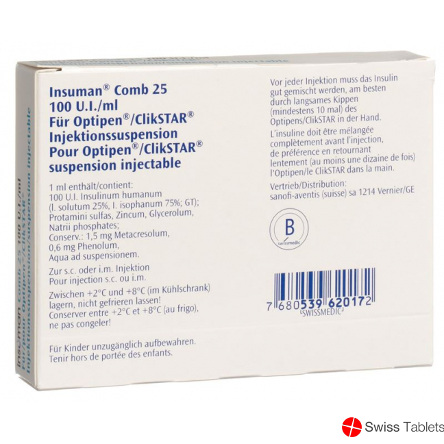 Insulin Insuman Comb 25 Injektionssuspension Optipen 5x 3ml buy online