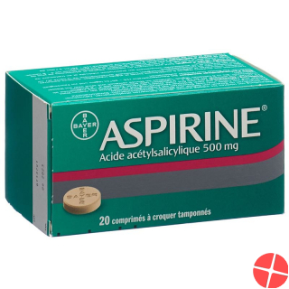 Aspirin 500 mg 20 chewable tablets