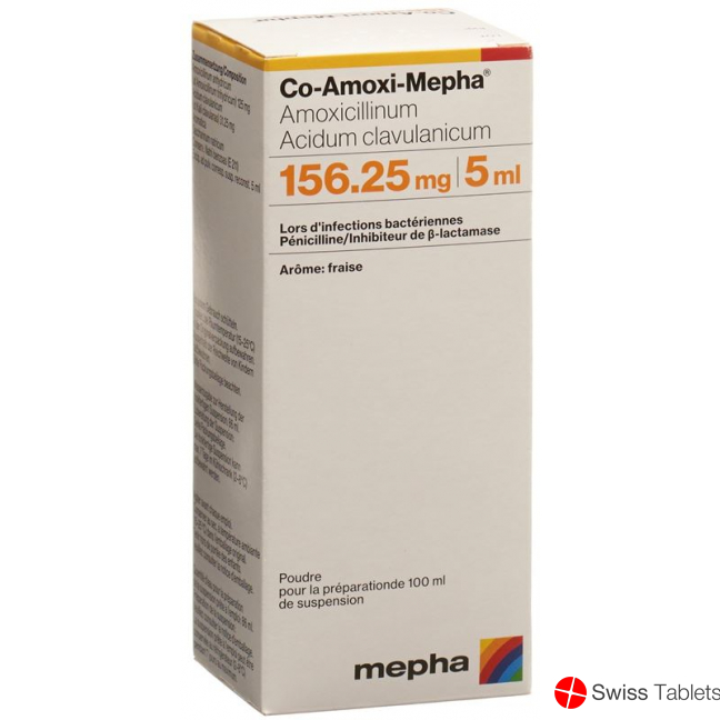 Co Amoxi Mepha Pulver 156.25mg Suspension Flasche 100ml buy online