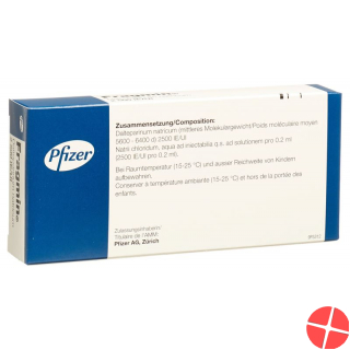 Fragmin Injektionslösung 2500 E/0.2ml 2 Fertigspritzen 0.2ml