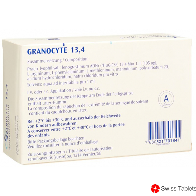 Granocyte 13.4 Mio Ie C Solv ohne Latex 5 Stück buy online