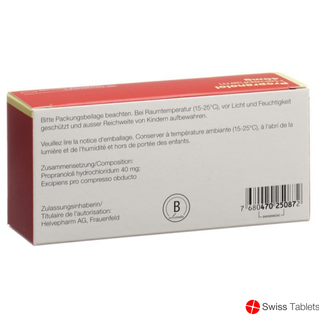 Propranolol Zentiva Filmtabletten 40mg Dose 180 Stück buy online