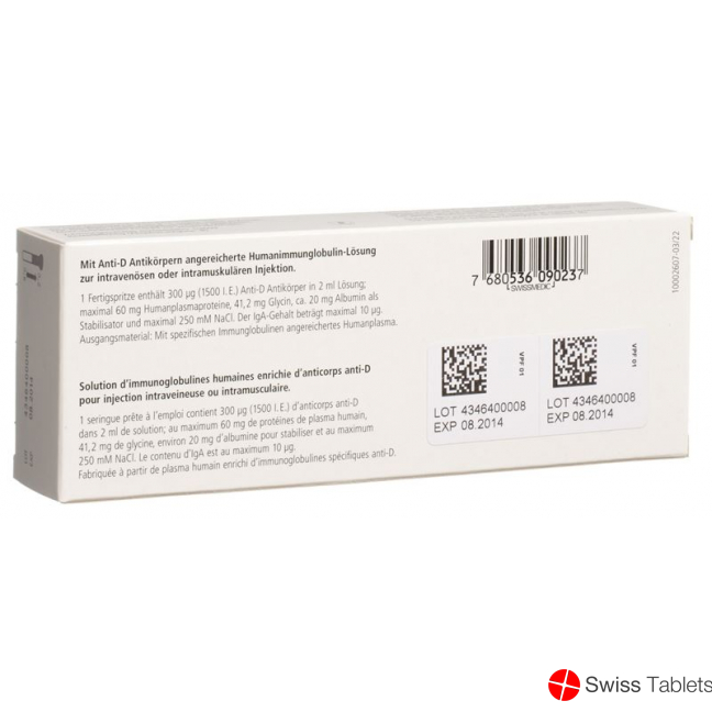 Rhophylac Injektionslösung 300mcg/2ml Fertigspritze 2ml buy online
