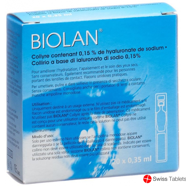 Biolan Augentropfen 20 Monodosis 0.35ml buy online