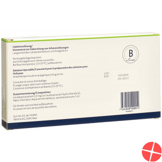 Chirocaine Injektionslösung 0.25% 10 Ampullen 10ml