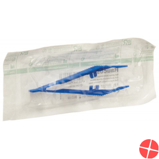 L&r Pinzette Anatomisch Blau Steril