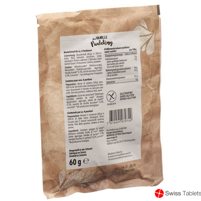 Morga Bio Pudding Vanille Curcuma Beutel 60g buy online
