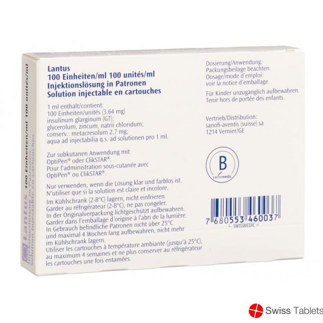 Lantus Injektionslösung für Clikstar/optipen 5 Ampullen 3ml buy online