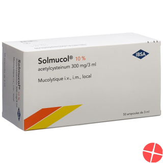 Solmucol 10% Injektionslösung 300mg/3ml 50 Ampullen 3ml