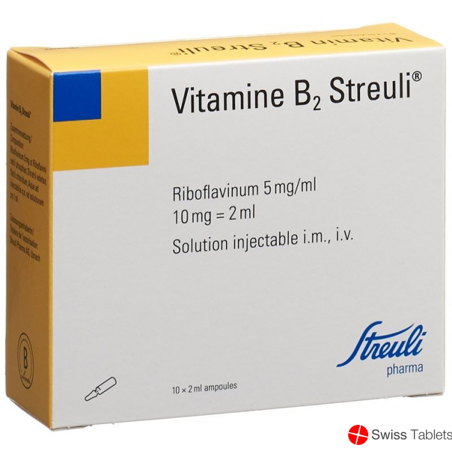 Vitamin B2 Streuli Injektionslösung 10mg/2ml 10 Ampullen 2ml buy online