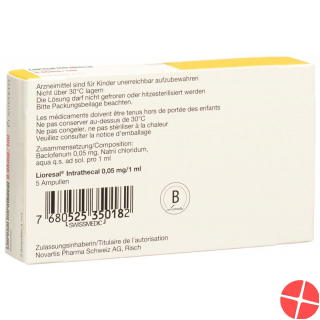 Lioresal Intrathecal Injektionslösung 0.05mg/ml Ampullen 5 Stück