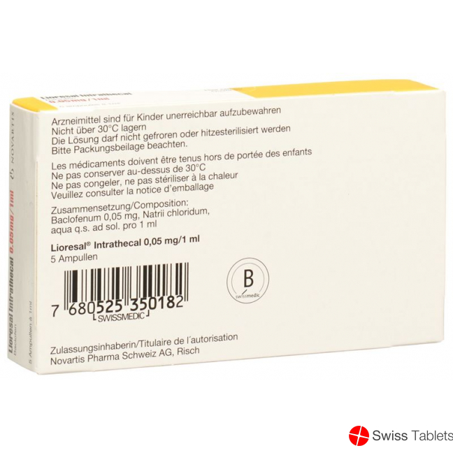 Lioresal Intrathecal Injektionslösung 0.05mg/ml Ampullen 5 Stück buy online