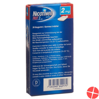 Nicotinell Fruit 2mg 24 Kaugummi