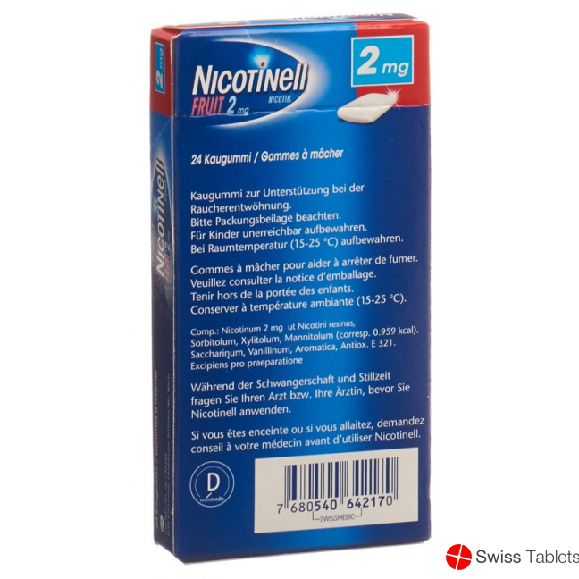 Nicotinell Fruit 2mg 24 Kaugummi buy online