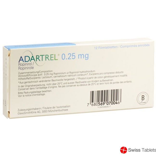 Adartrel Filmtabletten 0.25mg 12 Stück buy online