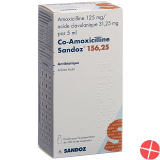 Co Amoxicillin Sandoz Pulver 156.25mg Suspension 100ml