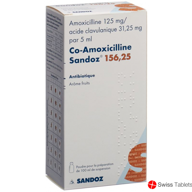 Co Amoxicillin Sandoz Pulver 156.25mg Suspension 100ml buy online