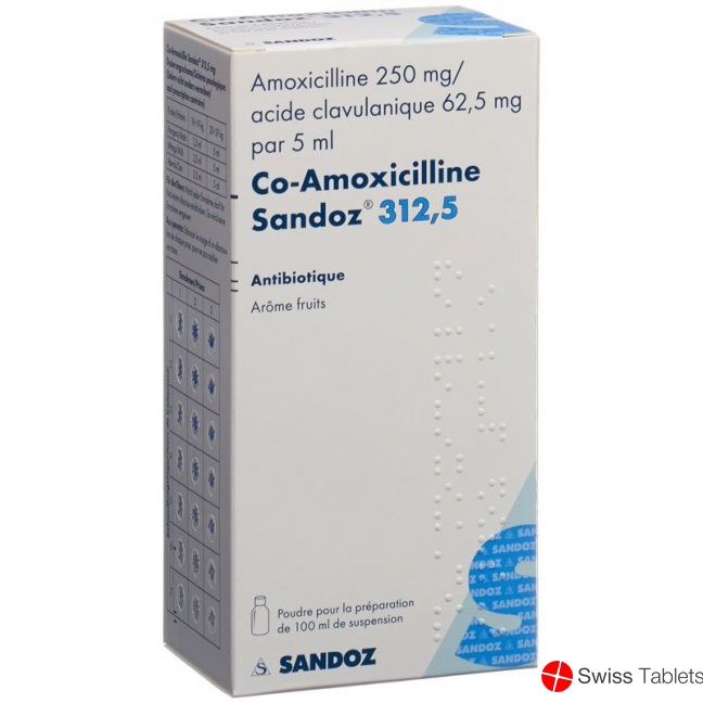 Co Amoxicillin Sandoz Pulver 312.5mg Suspension 100ml buy online
