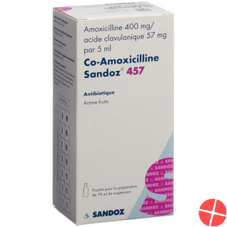 Co Amoxicillin Sandoz Pulver 457mg Suspension 70ml