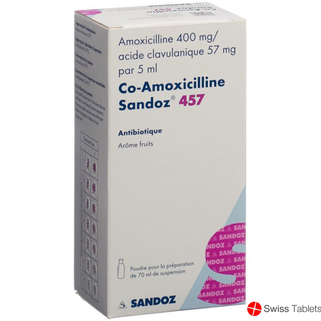 Co Amoxicillin Sandoz Pulver 457mg Suspension 70ml buy online