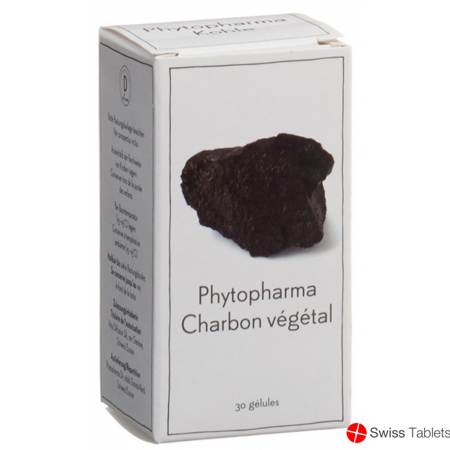 Phytopharma Kohle Kapseln 225mg 30 Stück buy online