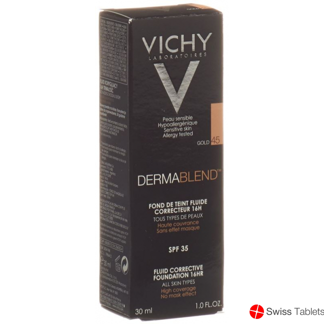 Vichy Dermablend complexion correcting make-up 45 gold 30ml buy online