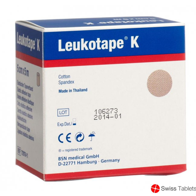 Leukotape K elastischer Tapeverband 5m x 5cm Hautfarbig buy online