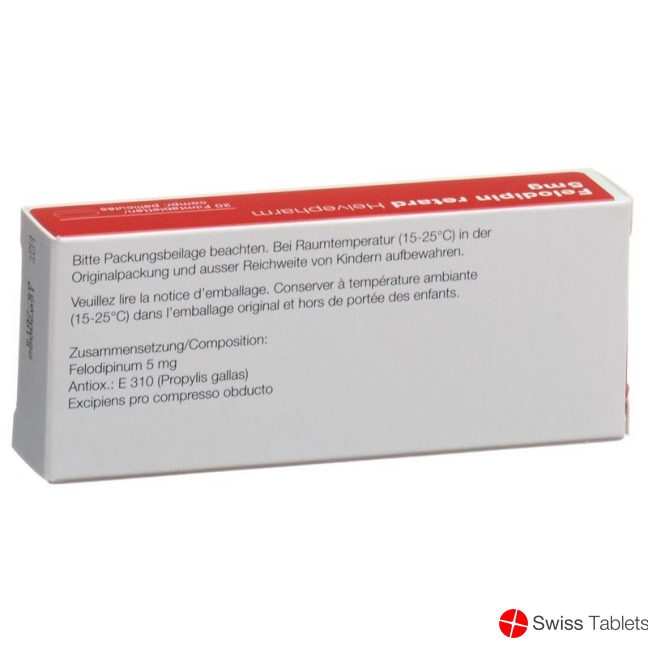 Felodipin Helvepharm Retard Filmtabletten 5mg 20 Stück buy online