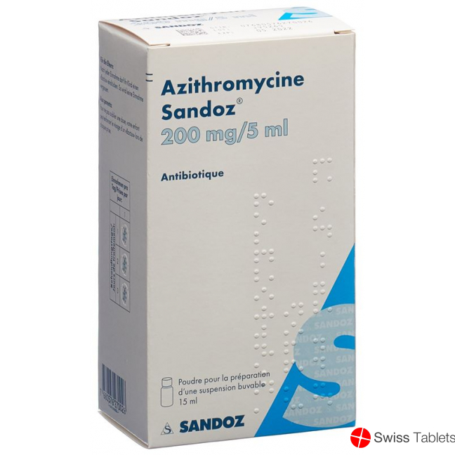 Azithromycin Sandoz Suspension 200mg/5ml 15ml buy online