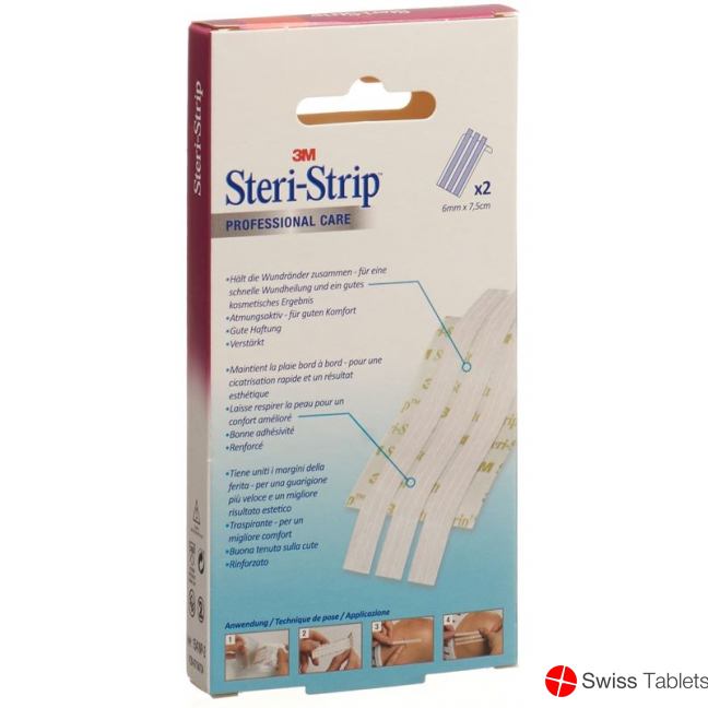 3M Steri Strip 6x75mm Weiss Verstärkt 2x 3 Stück buy online
